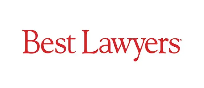 The image contains the text Best Lawyers in red, featuring a clean and professional font on a white background.