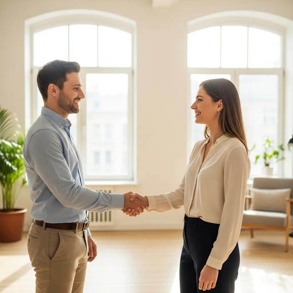 How Long Does a Divorce Take in Ontario Canada: Understanding the Divorce Process Timeline 1 Happy couple shaking hands representing an amicable uncontested divorce