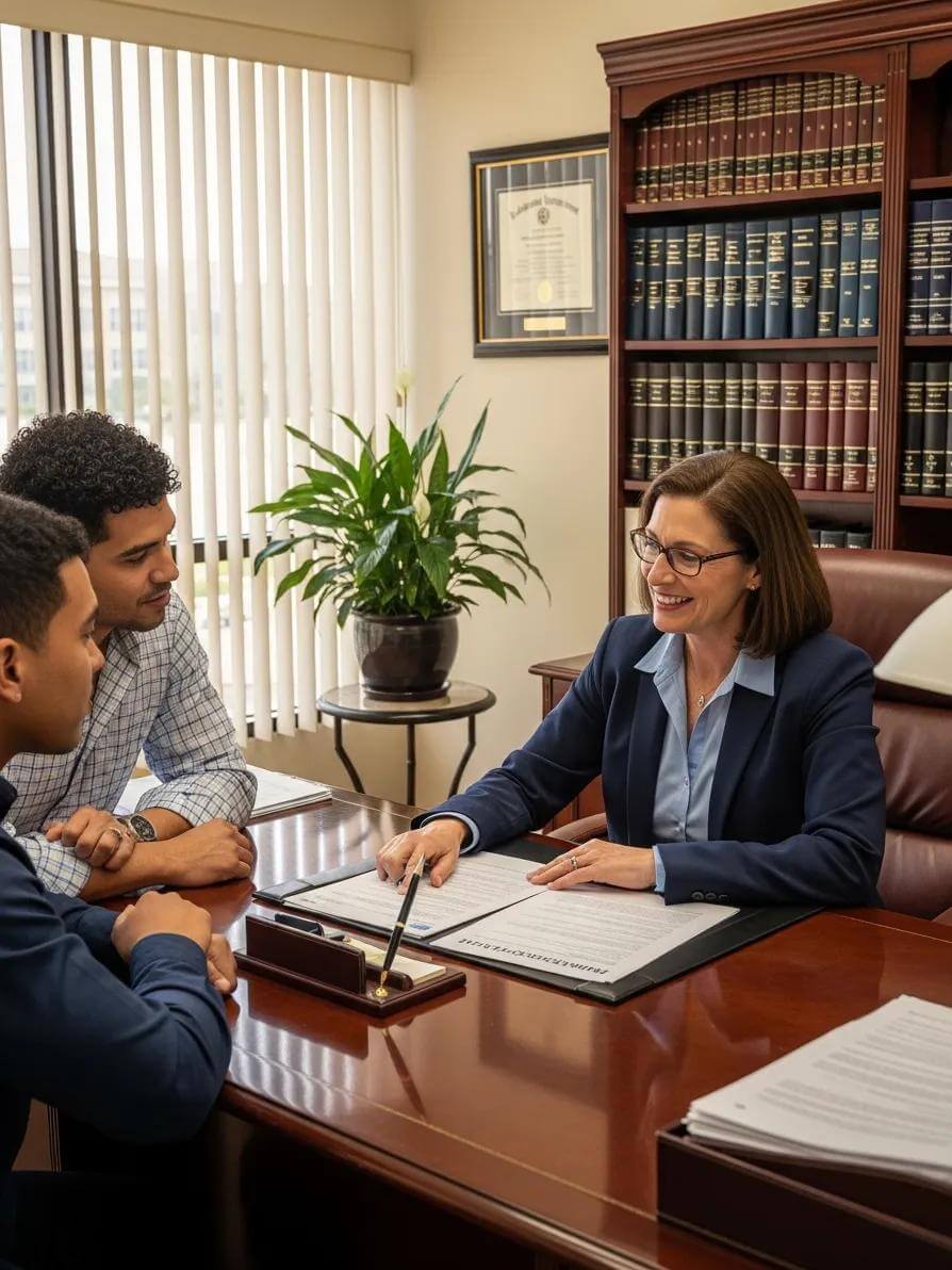 Canadian Spouse Sponsorship Immigration: Complete Guide to Eligibility, Application, and Legal Support 2 Immigration lawyer consulting with a couple about spouse sponsorship challenges, highlighting the importance of legal support