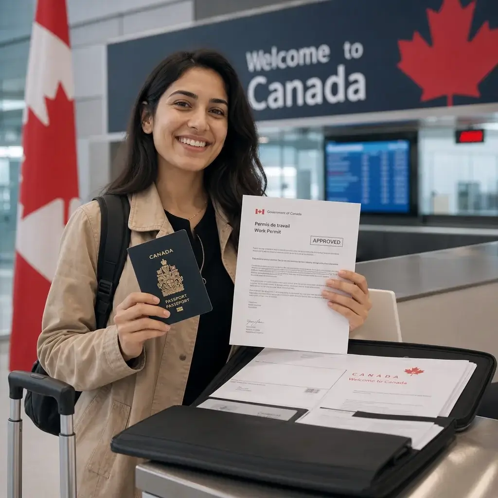 Canada Study Permit Process: Steps, Documents, Timelines & Common Mistakes 6 A traveler arriving with the documents needed to receive a study permit in Canada.