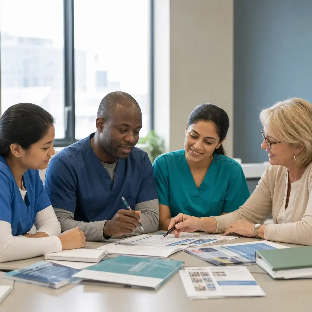Canadian Immigration for Nurses: PR, Express Entry & Licensing Guide 10 Internationally educated nurses in a support or bridging program workshop.