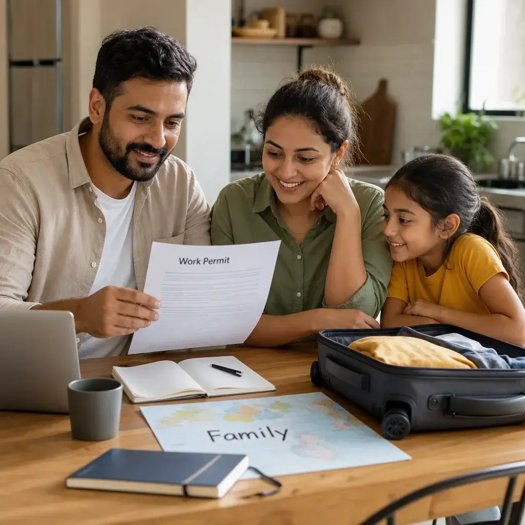 Employer Specific Work Permit Application Canada: Guide 6 A family preparing documents to accompany a worker to Canada.