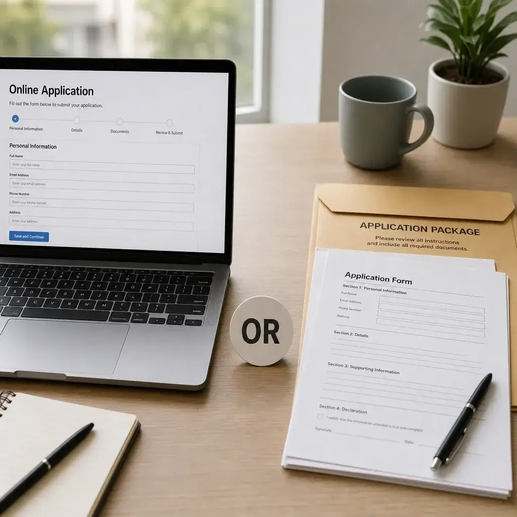 Canadian Citizenship Process: Eligibility, Steps, Test & Timeline 4 Side-by-side comparison of online and paper citizenship application filing.