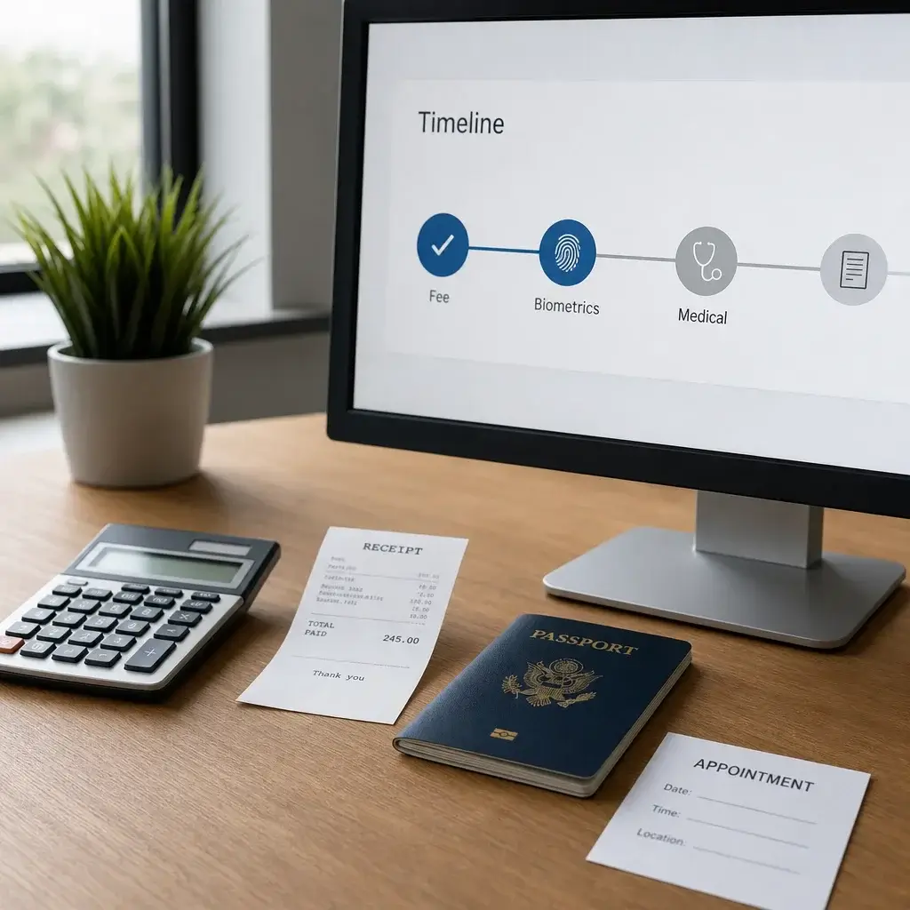 Closed LMIA-Exempt Work Permits in Canada: Who Qualifies and How to Apply 7 A timeline-style view of fees, biometrics, and medical exam steps.