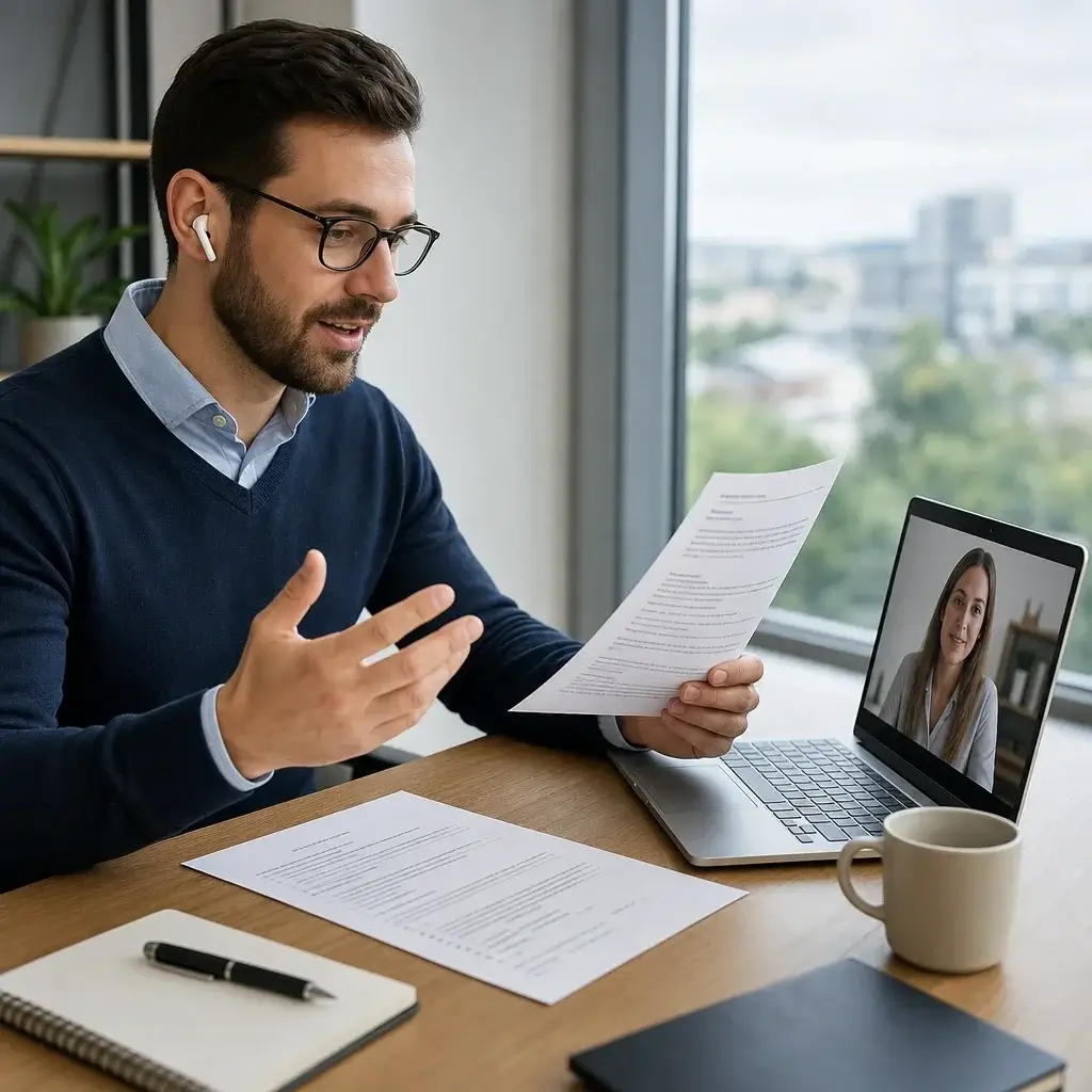 Closed LMIA-Exempt Work Permits in Canada: Who Qualifies and How to Apply 3 A French-speaking worker reviewing a job offer for a Mobilité Francophone permit.